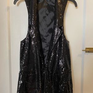 Express Design Studio Women’s sequin tuxedo vest